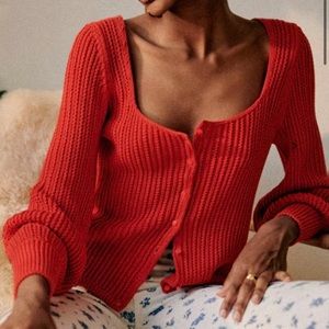 NWOT Sézane Marietta Sweater in Coral S